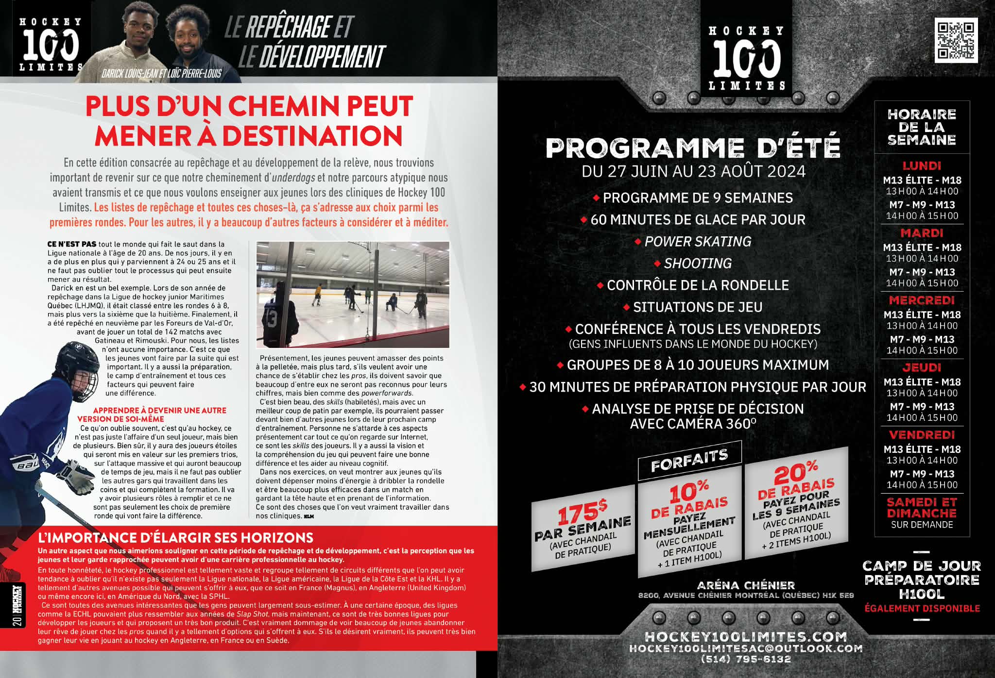 Article Plus d'un chemin peut mener à destination, accompagné d'une publicité du programme d'été 2024