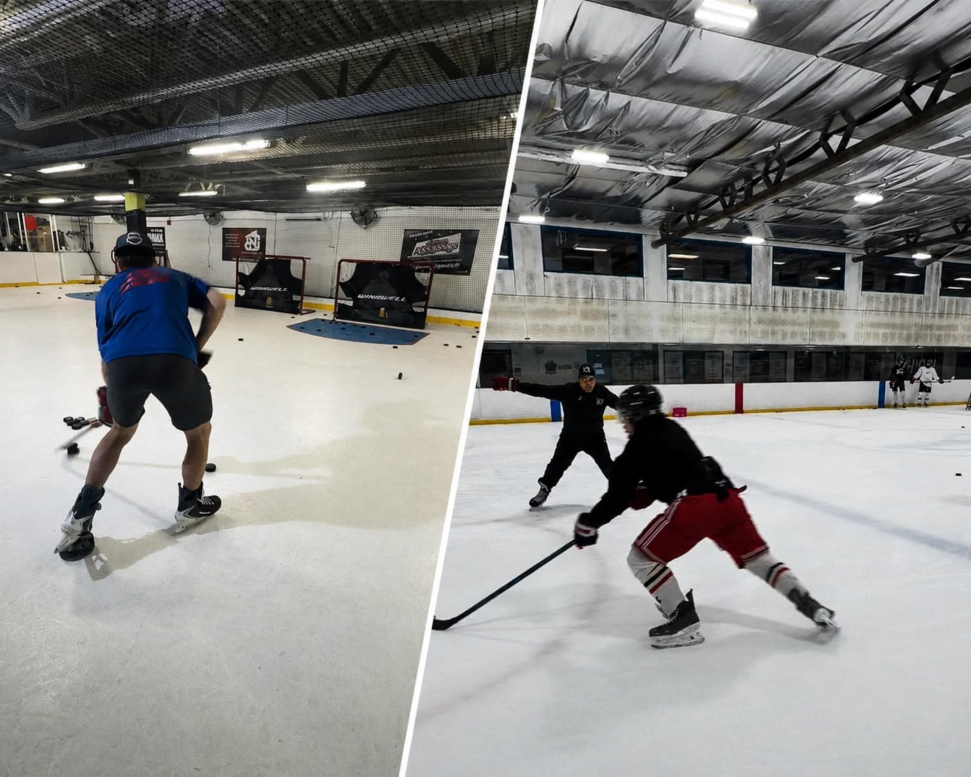 Séance SniperZone sur glace synthétique et clinique sur glace
